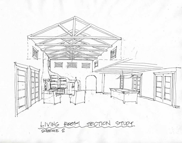 SCHEMATIC DRAWING OF LIVING ROOM