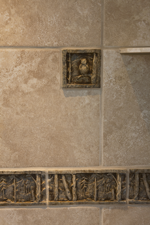 OWL SHOWER TILE DETAIL.