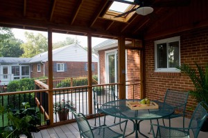 SKYLIGHT KEEPS PORCH BRIGHT.