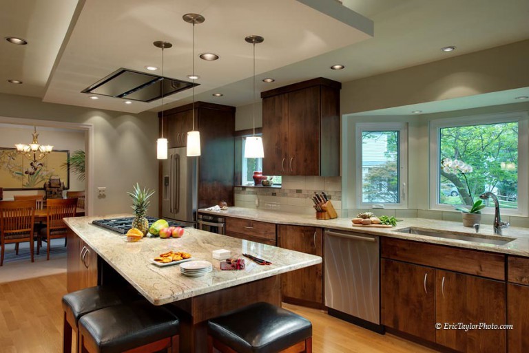 VIEW OF KITCHEN FROM FAMILY ROOM