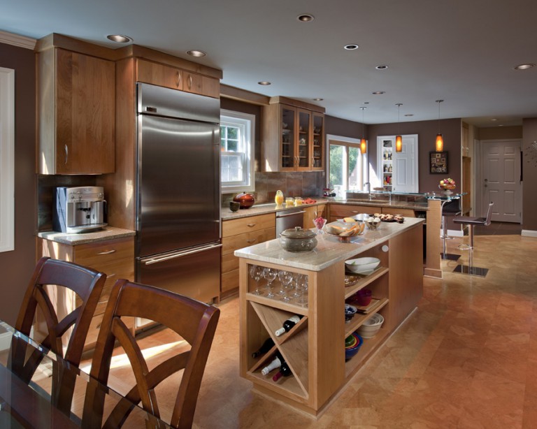 VIEW OF KITCHEN FROM DINING ROOM