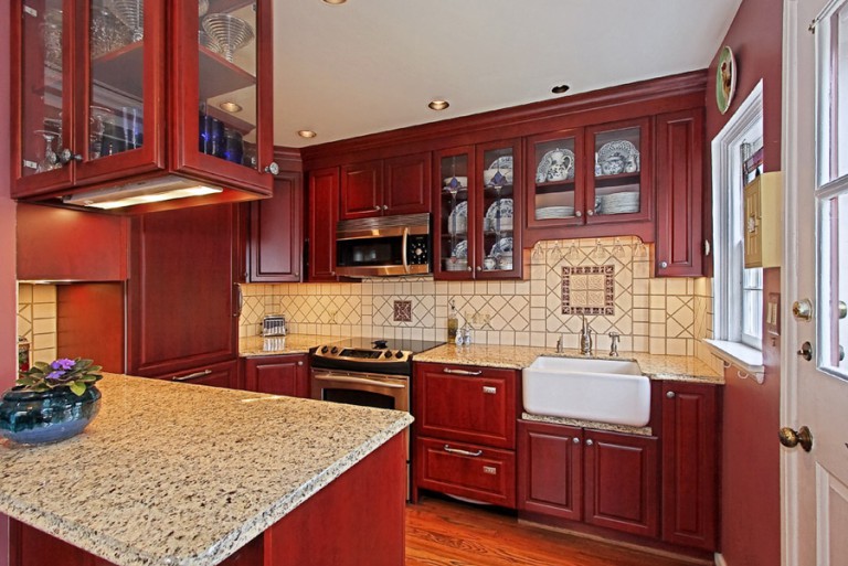 VIEW OF KITCHEN FROM DINING ROOM