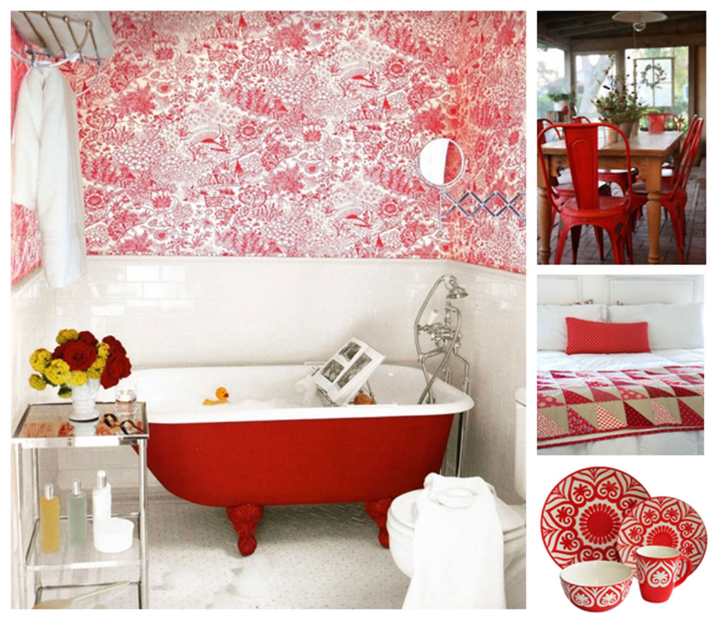 red tub dishes chairs